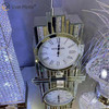 Factory New Design WXMC- Crystal Silver Mirror Rectangle Table Clock