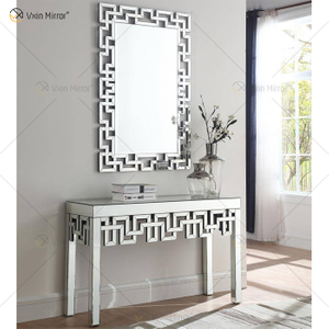 Vxin Mirror Hot Sell Silver Crystal Assembly Console Table with Mirror Hallway in Living Room Furniture