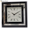 Wholesales China Supply Silver Mirror Square Wall Clock
