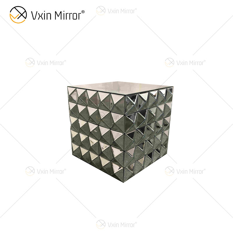 Home Decor Silver Mirror Safas Corner Table Furniture Mirrored Bedside Table WXWF-992