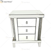 WXF-275 Mirrored Bedside Tables Cabinet 3 Drawers Mirror Nightstand Side Table with Glass