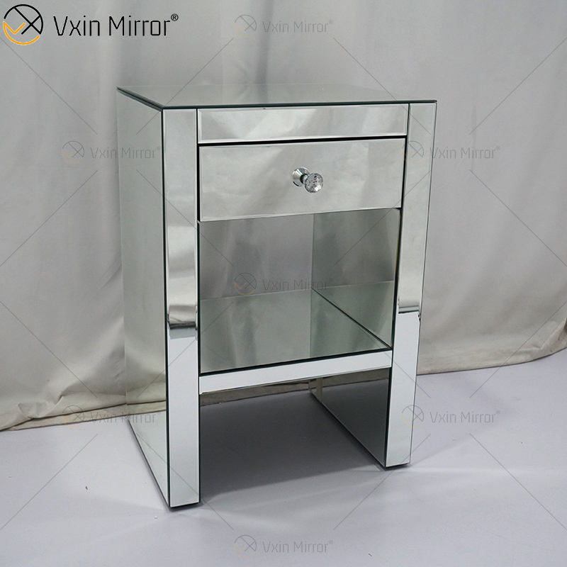 mirrored nightstand set of 2