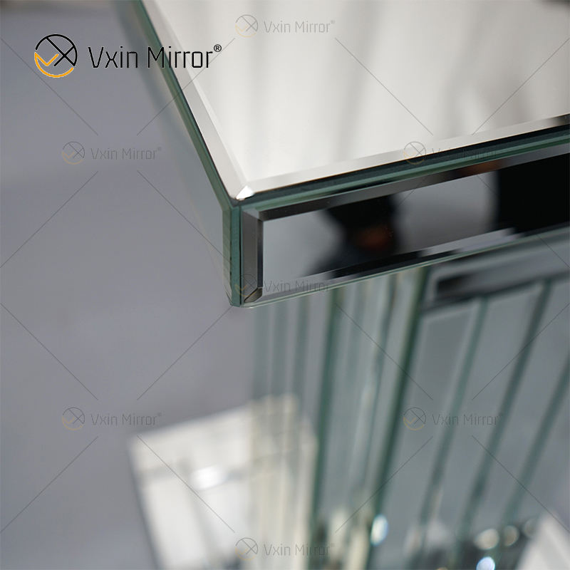 glass mirror end tables