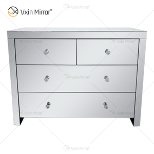Factory Supply WXF-804 Silver Home Decor Mirored Cupboard Cabinet With Muti Drawers