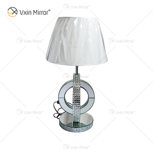 Modern Country Style WXTL-093 Silver Crystal Mirrored Table Lamp For Bedroom Night Stand Mirror Lamp