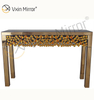 Top Quality Silver And Brown Modern Crystal Diamond Mirrored Console Table Hallway