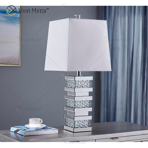 Factory Supply WXTL-097 Modern Silver Crystal LED Mirror Table Lamp for Warm Light