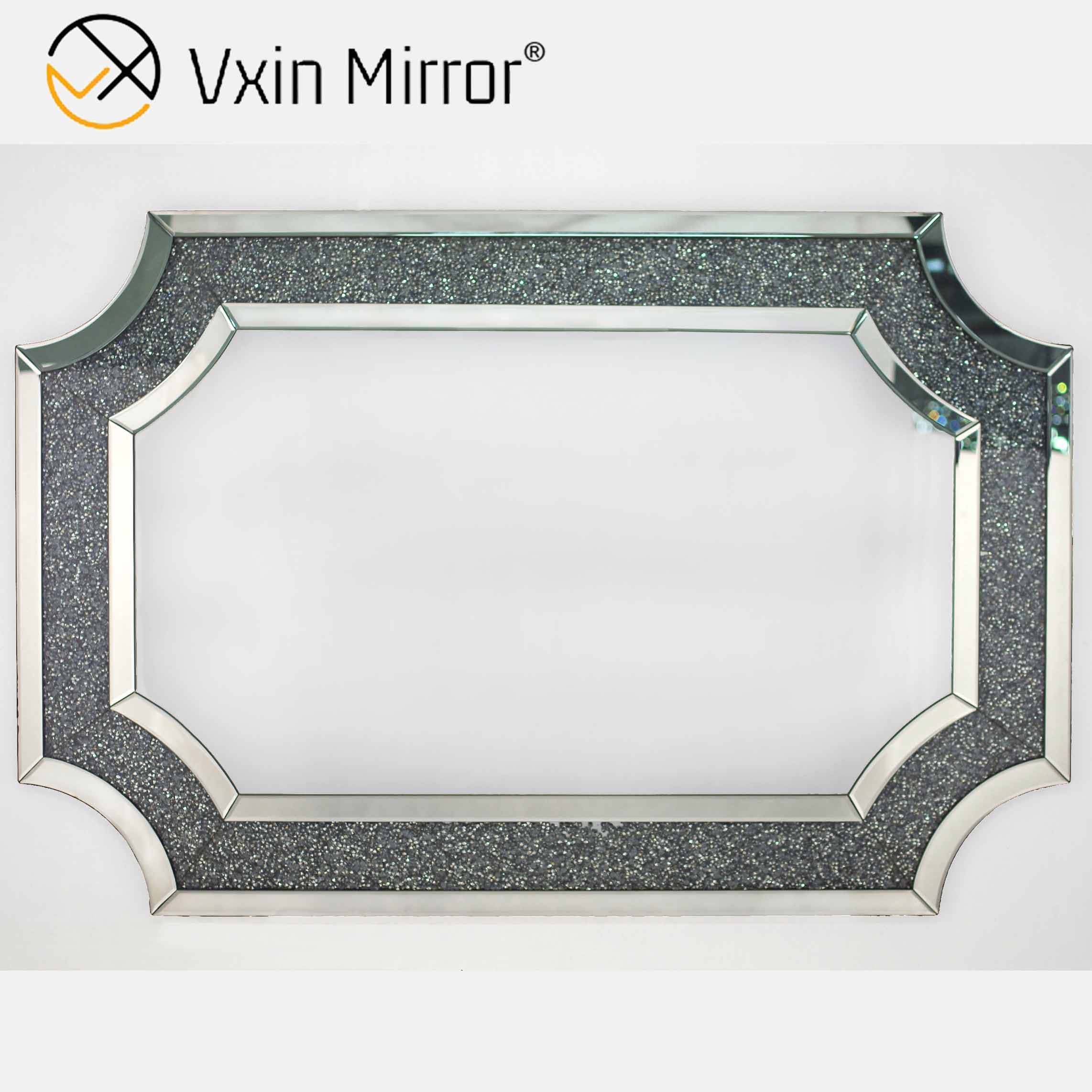 The Newest Vxin Mirror Silver Furniture Crush Diamond Console Table Mirrored with Length Mirror