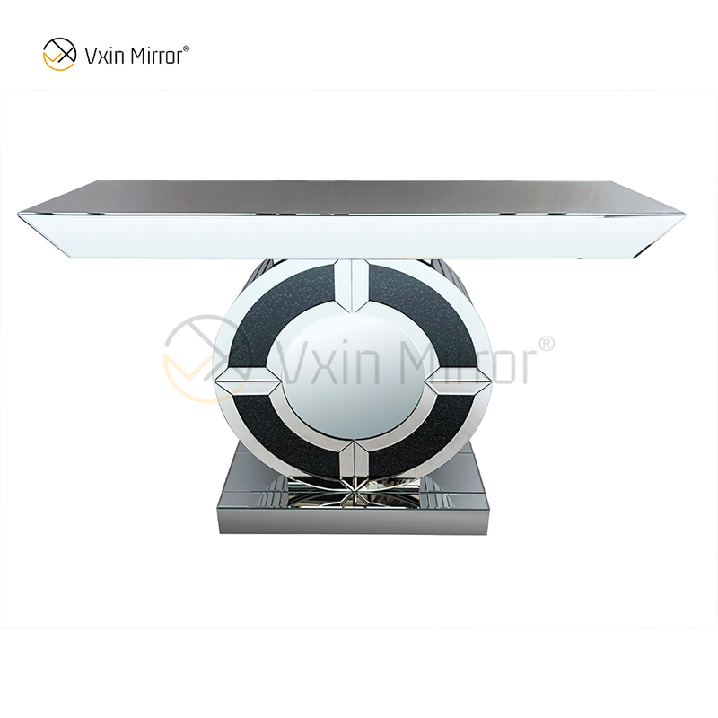 New Arrived Factory Supply Vxin Modern Black Diamond Mirrored Crystal Console Table