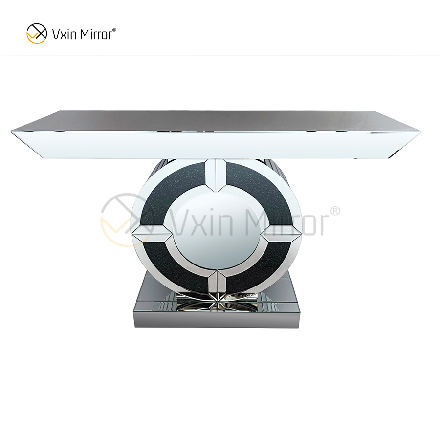 New Arrived Factory Supply Vxin Modern Black Diamond Mirrored Crystal Console Table