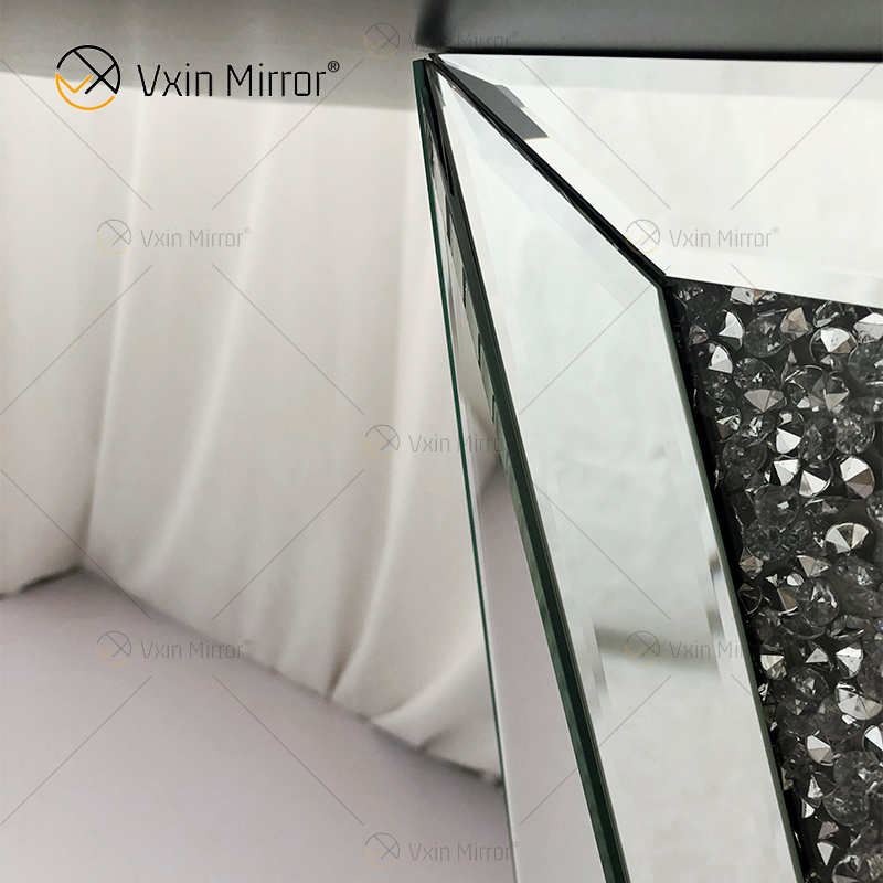 Vxin Modern Home Decor Crushed Diamond Mirrored Console Table Luxury