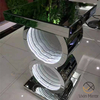 Silver Table LED 3d CoffeeTable Illuminated Infinity Mirror Tunnel Sparkle Mirrored O Shaped Console Table Side Table WXF-290