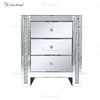 Vxin Mirror WXWF-718 Modern 3 Drawers Mirrored Bedside Table Nightstand