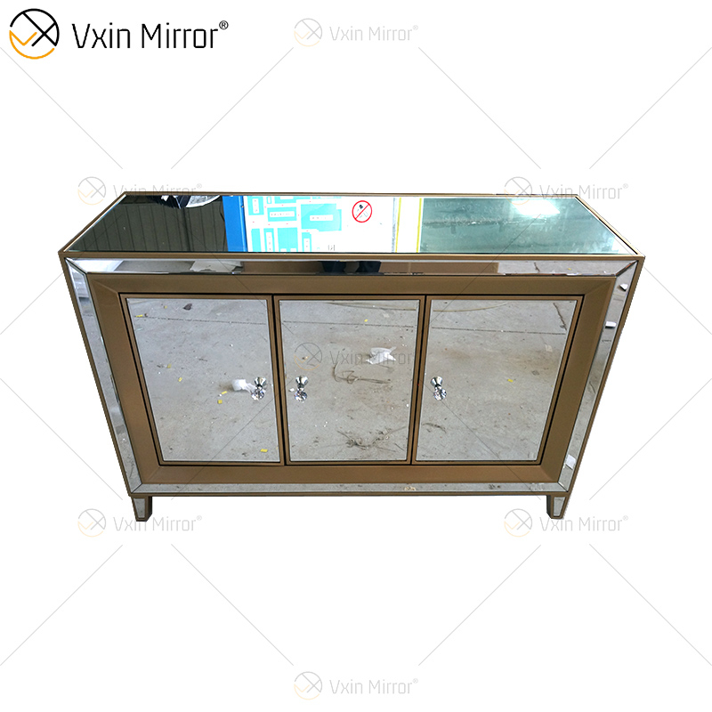 Champage Gold Design Sideboard WXF-268 Luxury Mirored Cupboard Cabinet With Muti Drawers