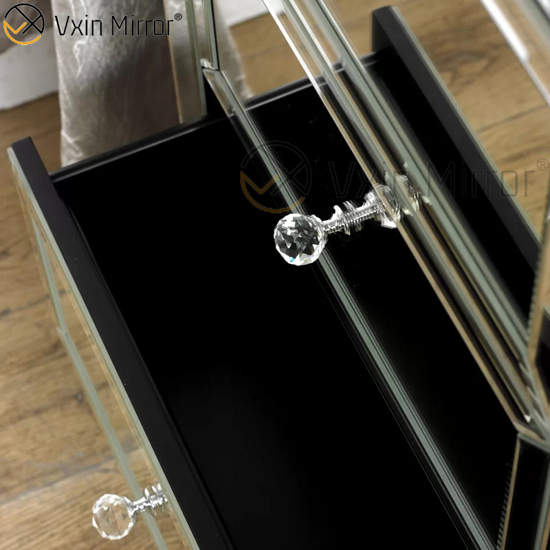 Reliable Quality Tall Mirrored Bedside Table of Drawers Sofas Night Table for Living Room WXF-009