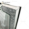 Rectangle VXin WXM-1760 Wall Decor Silver Crushed Diamond Wall Hanging Mirror