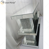 Luxury Furniture Diamond Silver Mirrored Glass Rectangle Coffee Table