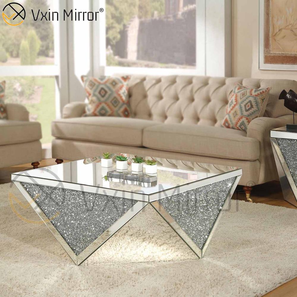 Factory Supply WXWF-711 Crushed Diamond Side Table Modern Coffee Table