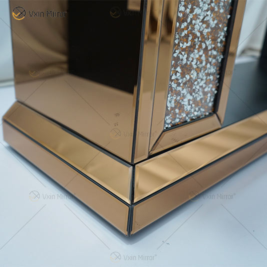 crushed glass fireplace