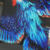Crystal Porcelain Painting Blue Bird Frame Decorative Mirror Wall Art