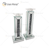 Customizable Name Modern Elegant WXP-002 Silver Crushed Diamond Mirrorr Candle Holder