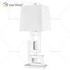 Factory Supply WXTL-001 Modern Silver 3D Table Mirror Lamp with Lampshade For Bedroom