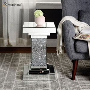 Hot Sell End Table Vxin WXF-979 Modern Design Rectangle Crushed Diamond Mirror Side Table