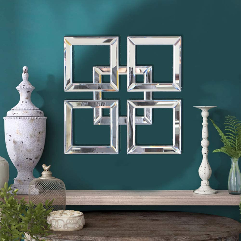 Square Mirrored Wall Decorative Mirror with Beveled Edge Modern Fashionable Wall-Mounted Mirrors WXM-1590