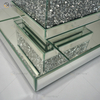 Vxin Elegant WXF-135 Home Decor Crushed Diamond End Table Silver Mirror Furniture Side Table