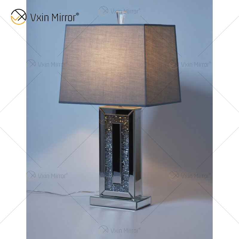 Top Quality WXTL-146 Modern Crushed Crystal Bedside Mirror Lamp with Shade for Sectional Sofa