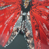 Homehold Decoration Red Butterfly Crystal Glass Wall Art