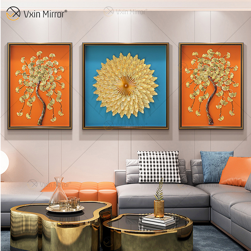 The Newest Vxin WXPA-25 3D Abstract Wall Art Metal Wall Art Decor Home Decoration Living Room Framed for Home Set for Sale