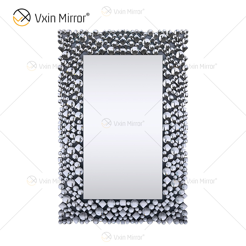 Top Quality Silver Brown 2 Colors Wall Decor WXM-1051 Silver Large Crystal Wall Mirror