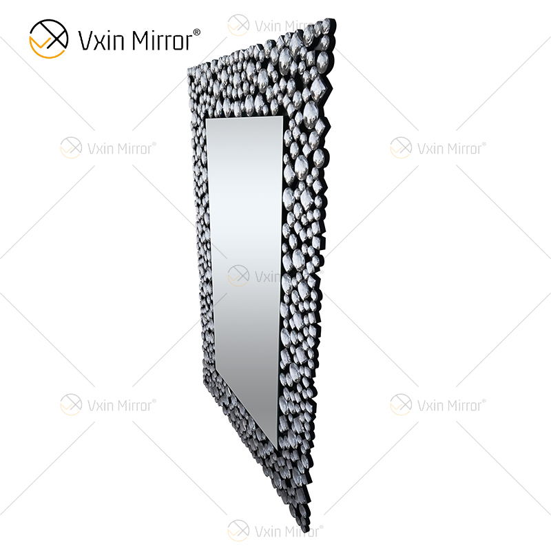 Top Quality Silver Brown 2 Colors Wall Decor WXM-1051 Silver Large Crystal Wall Mirror