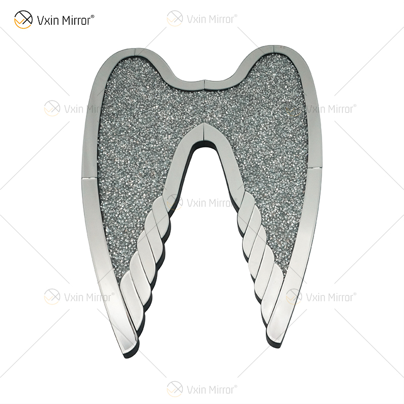 Mirrored Diamond Wings Crushed Crystal Mirror Diamond Wall Art Love Home Bling Sparkly WXM-1150