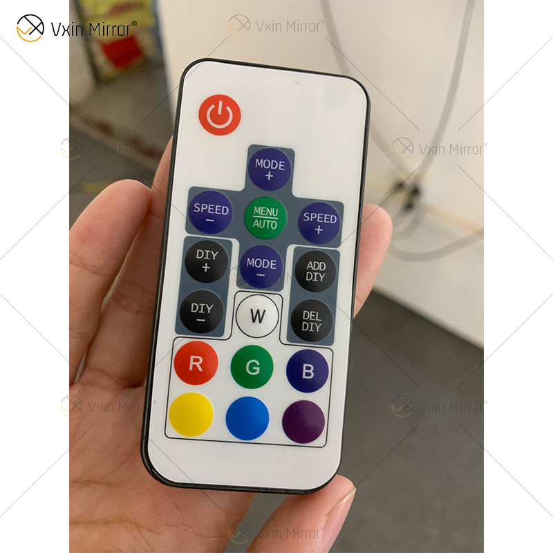 WXDL-114 LED Remote Control 6-color Waterproof Power Supply RGB Wall-mounted Frameless Light Tunnel Mirror