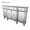 WXF-027-1 Champagne Silver Home Decor Mirored Cupboard Cabinet With Muti Drawers