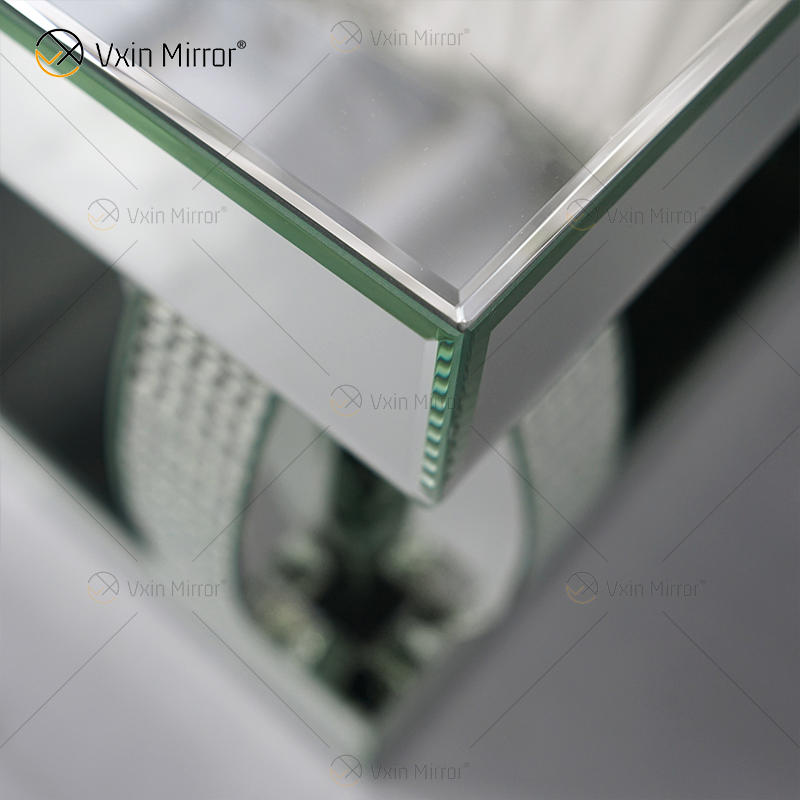 Customized Side Table WXF-1104 Crystal Homemade Silver Mirrored Coffee Table