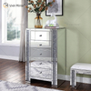 Furniture 3 Drawer Mirror Nightstand Table Cabinets Decorative Storage Cabinet