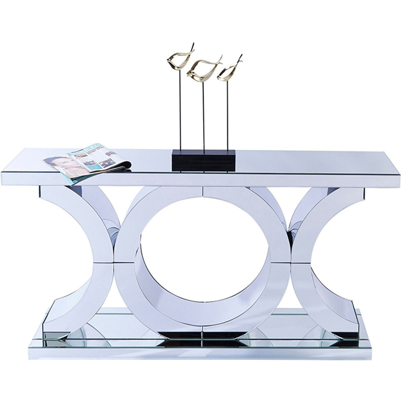 Cheap WXWF-535 Console Table Glass Luxury Modern Mirrored Silver Home Furniture Living Room Console Table