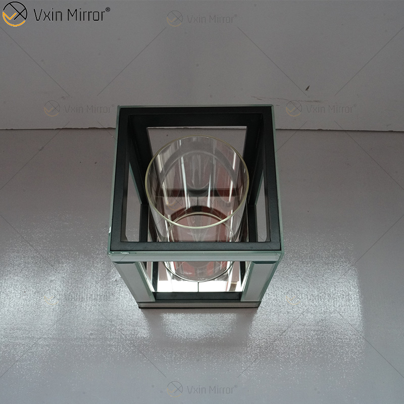Customizable Name Modern Elegant WXCH-064 Silver Crystal Mirrorr Candle Holder for Home Wedding