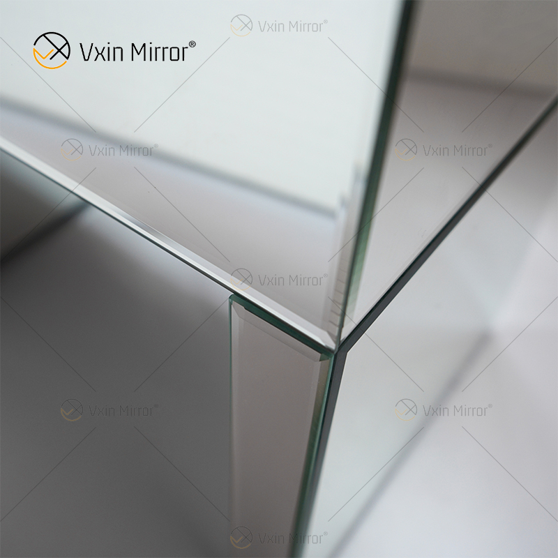Factory Modern WXF-032 Three Drawer Silver Glass Mirrored Nightstand Bedside Table