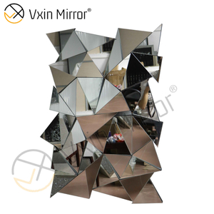 Factory Supply 3D Wall Decoration Silver Stereoscopic Glass Wall Hanging WXM-2477 Mirror