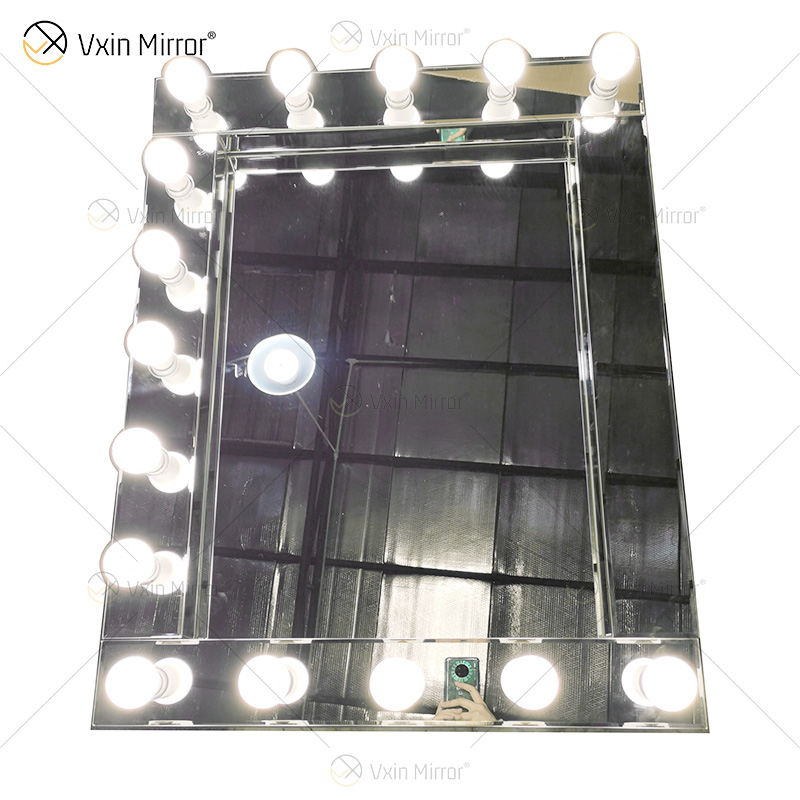 LED Venetian Styles Vxin WXDL-101 Silver Crystal Lighted Dressing Table Mirror with 15 Bulbs