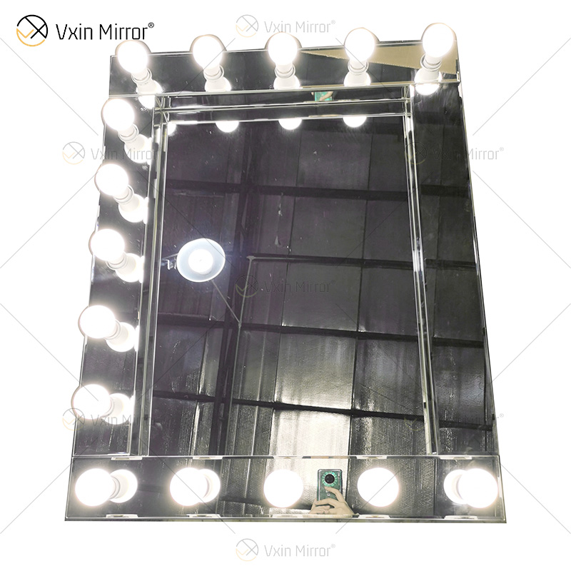 LED Venetian Styles Vxin WXDL-101 Silver Crystal Lighted Dressing Table Mirror with 15 Bulbs