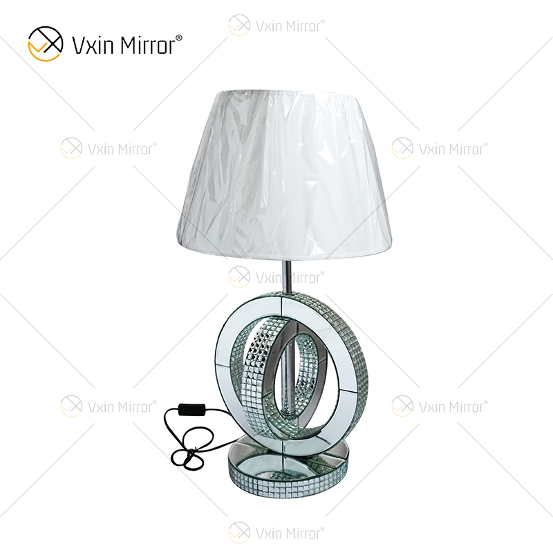 Modern Country Style WXTL-093 Silver Crystal Mirrored Table Lamp For Bedroom Night Stand Mirror Lamp