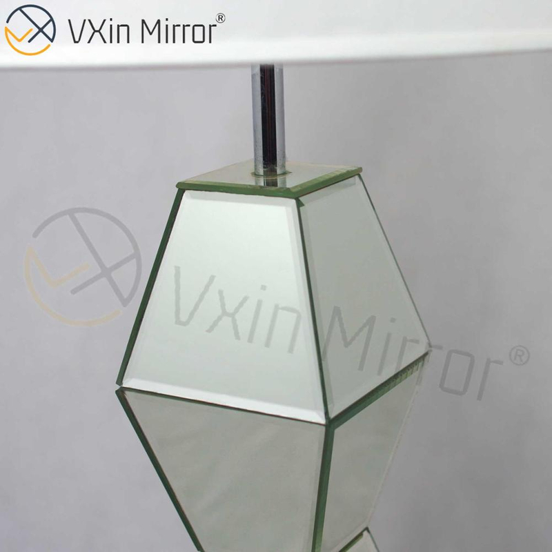 New Design WXTL-005 Modern Bedroom Furniture Silver Table Mirror Lamp With Lampshade Mirror Lamp