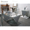 WXF-711-2 Unique Style Different Modern Design Glass Mirrored Coffee Table And Side Table