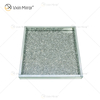 Hot Sale WXMT-019 Modern HomeDecor Silver Crushed Diamond Glass Square Mirror Trays