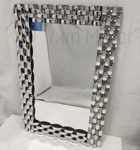 Wall Decoration Silver Curved Glass Wall Hanging Mirror